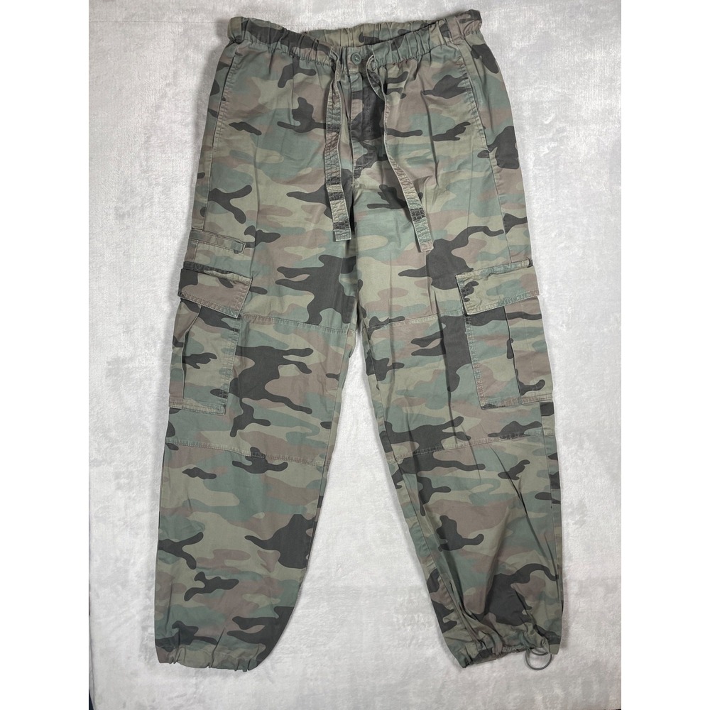 Gap Cargo Pants Men's M Green Camo Military Drawstring Jogger Utility Military